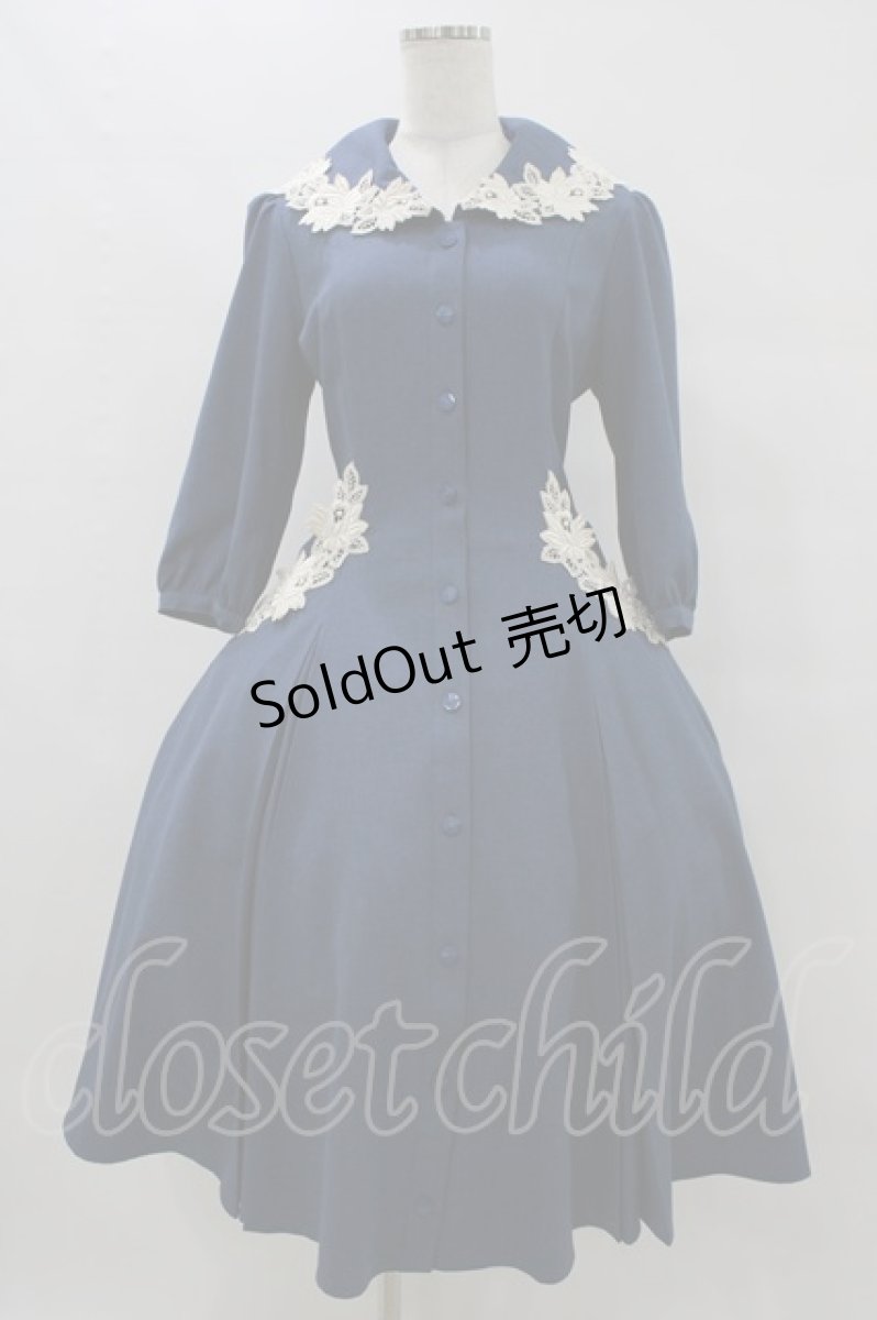 画像1: Innocent World / エレーヌローズワンピース M Dark Blue H-25-08-18-041-IW-OP-NS-ZH (1)