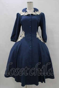 画像1: Innocent World / エレーヌローズワンピース M Dark Blue H-25-08-18-041-IW-OP-NS-ZH