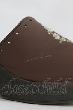 画像4: Fi.n.t / ハートリース刺繍ウッドライクソールサンダル M（23.5-24.0cm） BROWN H-25-08-18-003-CA-SH-NS-ZH