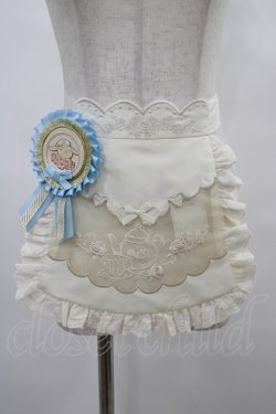 画像1: with PUJI（海外ロリータブランド） / 刺繍エプロン  生成り H-25-08-18-051-PU-PA-NS-ZH