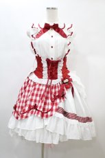 画像1: BABY,THE STARS SHINE BRIGHT / 初音ミクStrawberry Dress×BABY, THE STARS SHINE BRIGHTコラボレーションドレスセット Free オフ/レッド H-25-08-18-1029-BA-OP-NS-ZH (1)