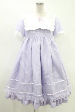画像1: Angelic Pretty / Stripeステラ半袖ワンピース Free ラベンダー H-25-08-18-1033-AP-OP-NS-ZH