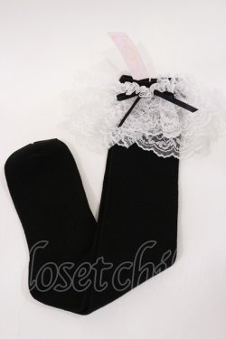 画像1: metamorphose / ラッセルレースハイソックス  ブラック H-25-08-18-1008-ME-ZA-NS-ZH