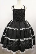 metamorphose / 【プラスサイズ】シャーリングティアードジャンパースカート プラスサイズ ブラック H-25-08-18-1010-ME-OP-NS-ZH