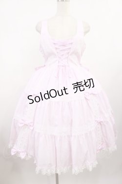 画像1: metamorphose / 【プラスサイズ】木漏れ日のトロイメライ ティアードジャンパースカート プラスサイズ ピンク H-25-08-18-1011-ME-OP-NS-ZH