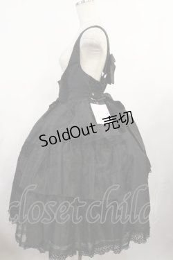 画像2: metamorphose / 【プラスサイズ】Mellifluous フロントあきフリルジャンパースカート プラスサイズ ブラック H-25-08-18-1012-ME-OP-NS-ZH