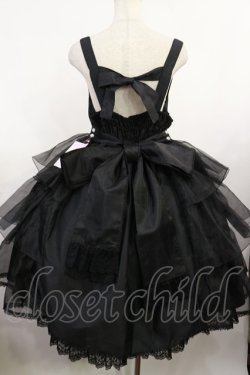 画像3: metamorphose / 【プラスサイズ】Mellifluous フロントあきフリルジャンパースカート プラスサイズ ブラック H-25-08-18-1012-ME-OP-NS-ZH
