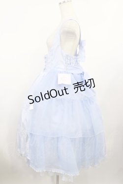 画像2: metamorphose / 【プラスサイズ】Mellifluous フロントあきフリルジャンパースカート プラスサイズ サックス H-25-08-18-1013-ME-OP-NS-ZH