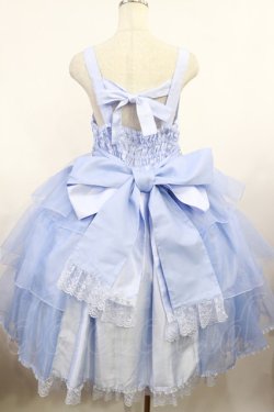 画像3: metamorphose / 【プラスサイズ】Mellifluous フロントあきフリルジャンパースカート プラスサイズ サックス H-25-08-18-1013-ME-OP-NS-ZH