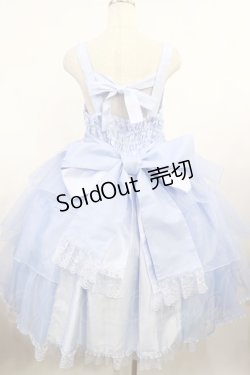 画像3: metamorphose / 【プラスサイズ】Mellifluous フロントあきフリルジャンパースカート プラスサイズ サックス H-25-08-18-1013-ME-OP-NS-ZH