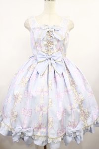 Angelic Pretty / Jewelry Ribbon Princessジャンパースカート Free サックス H-25-08-18-1014-AP-OP-NS-ZH