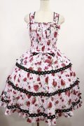 metamorphose / 【プラスサイズ】Lady Fruit シャーリングティアードジャンパースカート プラスサイズ ピンク H-25-08-18-1015-ME-OP-NS-ZH