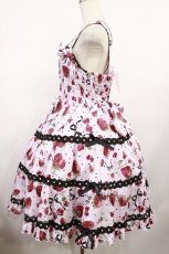 画像2: metamorphose / 【プラスサイズ】Lady Fruit シャーリングティアードジャンパースカート プラスサイズ ピンク H-25-08-18-1015-ME-OP-NS-ZH (2)
