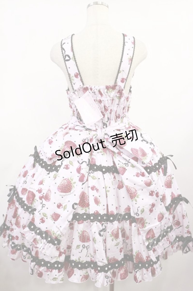 画像3: metamorphose / 【プラスサイズ】Lady Fruit シャーリングティアードジャンパースカート プラスサイズ ピンク H-25-08-18-1015-ME-OP-NS-ZH (3)