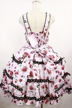 画像3: metamorphose / 【プラスサイズ】Lady Fruit シャーリングティアードジャンパースカート プラスサイズ ピンク H-25-08-18-1015-ME-OP-NS-ZH