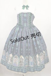 metamorphose / 【プラスサイズ】薔薇の聖堂 シスター風ミディアムジャンパースカート プラスサイズ ホーリーグリーン H-25-08-18-1020-ME-OP-NS-ZH