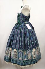 画像2: metamorphose / 【プラスサイズ】薔薇の聖堂 シスター風ミディアムジャンパースカート プラスサイズ ホーリーグリーン H-25-08-18-1020-ME-OP-NS-ZH (2)