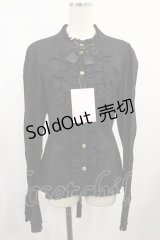 metamorphose / 【プラスサイズ】スタンドカラーピンタックフリルブラウス プラスサイズ ブラック H-25-08-18-1024-ME-BL-NS-ZH