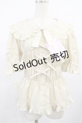 metamorphose / 【プラスサイズ】ハートレースシャーリング半袖ブラウス プラスサイズ 生成り H-25-08-18-1025-ME-BL-NS-ZH