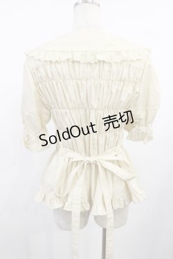 画像3: metamorphose / 【プラスサイズ】ハートレースシャーリング半袖ブラウス プラスサイズ 生成り H-25-08-18-1025-ME-BL-NS-ZH