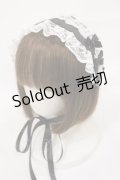metamorphose / 無地ラッセルレースつきヘッドドレス  ブラック/オフ H-25-08-18-1004-ME-AC-NS-ZH