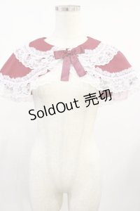 metamorphose / 無地ラッセルレースつき丸襟ケープ サイズ1 エンジ H-25-08-18-1028-ME-TO-NS-ZH