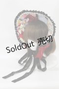 Crucis（海外ロリータブランド） / 昭和カレイドスコープボンネット  ブラック H-25-08-18-013-PU-AC-NS-ZH