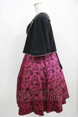 画像2: metamorphose / 【プラスサイズ】ハートダマスクジレ風ジャンパースカート プラスサイズ ボルドー H-25-08-19-003-ME-OP-NS-ZH