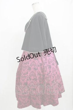 画像2: metamorphose / 【プラスサイズ】ハートダマスクジレ風ジャンパースカート プラスサイズ ボルドー H-25-08-19-003-ME-OP-NS-ZH