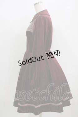 画像2: axes femme POETIQUE / レースデザインベロアワンピース M ワイン H-25-08-19-031-AX-OP-NS-ZH