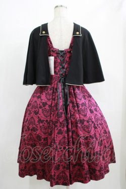 画像3: metamorphose / 【プラスサイズ】ハートダマスクジレ風ジャンパースカート プラスサイズ ボルドー H-25-08-19-003-ME-OP-NS-ZH