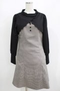Fi.n.t / スカラップ使いレイヤードチェックワンピース Free BLACK×GY H-25-08-19-038-CA-OP-NS-ZH