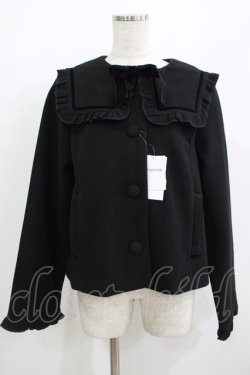 画像1: m petit by misako / AM*セーラーショートコート LL ブラック H-25-08-19-042-LO-CO-NS-ZH
