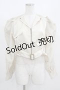 axes femme POETIQUE / シアーマトン袖ショートジャケット M ベージュ H-25-08-19-045-AX-JA-NS-ZH