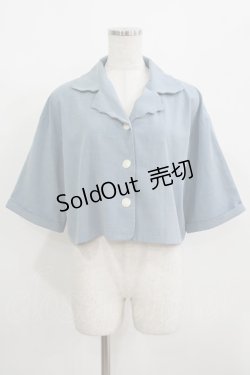 画像1: Fi.n.t / スカラップ開衿クロップドシャツ Free BLUE H-25-08-19-046-CA-BL-NS-ZH