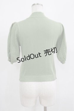 画像3: Fi.n.t / はしごリボン5分袖ニットプルオーバー Free L/GR×WH H-25-08-19-048-CA-TO-NS-ZH