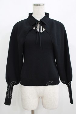 画像1: an another angelus / ボレロアンサンブルニット Free BLACK H-25-08-19-052-CA-TO-NS-ZH