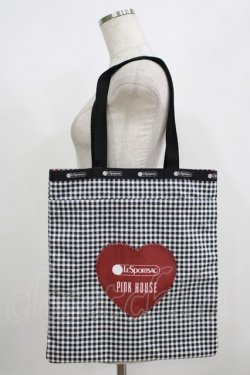 画像2: PINK HOUSE / LeSportsac × PINK HOUSE PH Gingham Check Rabbits LARGE EMERALD TOTE  ブラック H-25-08-19-062-LO-BG-NS-ZH