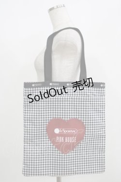 画像2: PINK HOUSE / LeSportsac × PINK HOUSE PH Gingham Check Rabbits LARGE EMERALD TOTE  ブラック H-25-08-19-062-LO-BG-NS-ZH