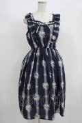 axes femme / 花柄ワンピース M ネイビー H-25-08-19-011-AX-OP-NS-ZH
