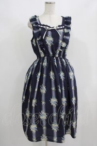 axes femme / 花柄ワンピース M ネイビー H-25-08-19-011-AX-OP-NS-ZH