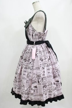 画像2: metamorphose / 【プラスサイズ】いたずら黒猫Wanted! サスペンダージャンパースカート プラスサイズ ピンク H-25-08-19-002-ME-OP-NS-ZH