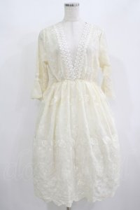axes femme / キャミワンピ付きレースチュニ M 生成り H-25-08-19-020-AX-OP-NS-ZH