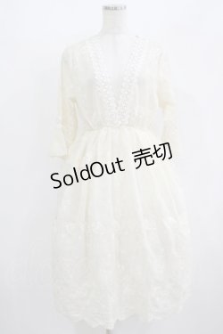 画像1: axes femme / キャミワンピ付きレースチュニ M 生成り H-25-08-19-020-AX-OP-NS-ZH