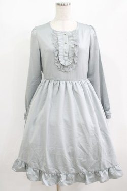 画像1: axes femme / プリーツフリルデザインワンピース M ブルー H-25-08-19-025-AX-OP-NS-ZH
