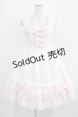 Angelic Pretty / Powder Heartジャンパースカート Free オフ/ピンク H-25-08-20-001-AP-OP-NS-ZH