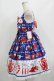画像2: Angelic Pretty / French Cafe 切替ジャンパースカートSet Free ブルー H-25-08-20-003-AP-OP-NS-ZH (2)