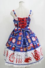 画像3: Angelic Pretty / French Cafe 切替ジャンパースカートSet Free ブルー H-25-08-20-003-AP-OP-NS-ZH (3)