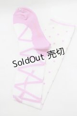 Angelic Pretty / トゥシューズ風オーバーニー  オフ/ダークピンク H-25-08-20-028-AP-ZA-NS-ZH