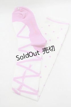 画像1: Angelic Pretty / トゥシューズ風オーバーニー  オフ/ダークピンク H-25-08-20-028-AP-ZA-NS-ZH